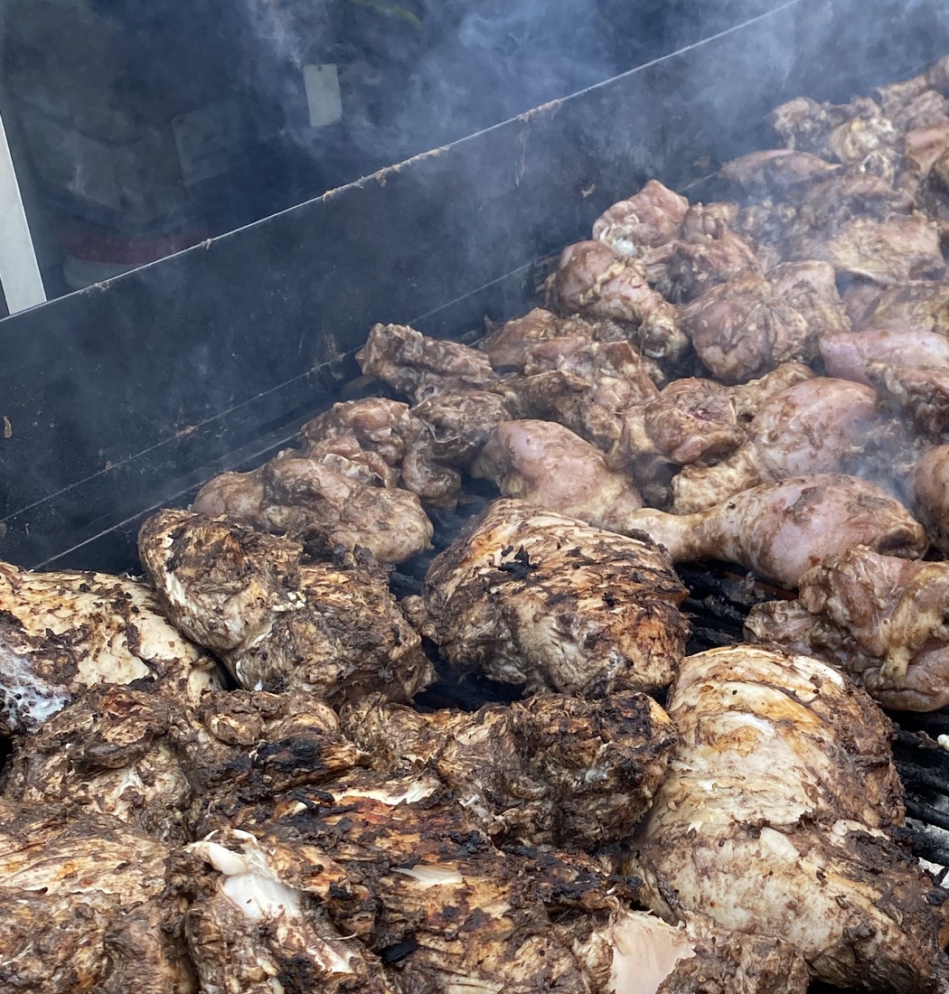 Lawrence’s authentic Jamaican food, freshly prepared in our kitchen