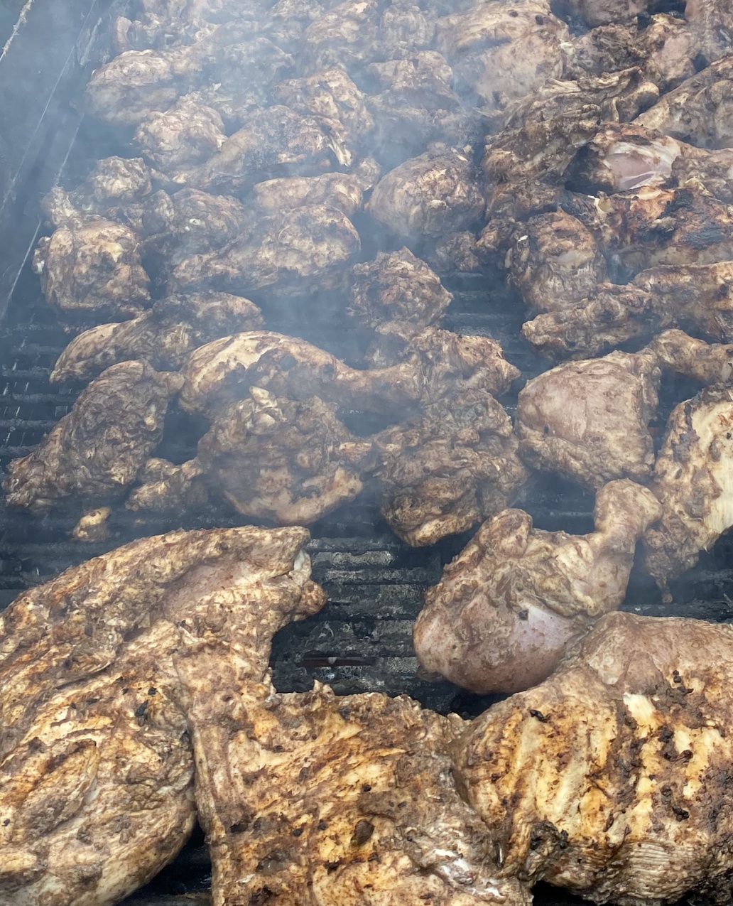 Jamaican jerk prepared for a gathering